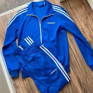 Blue Adidas Track Suit. Men’s small in both.
